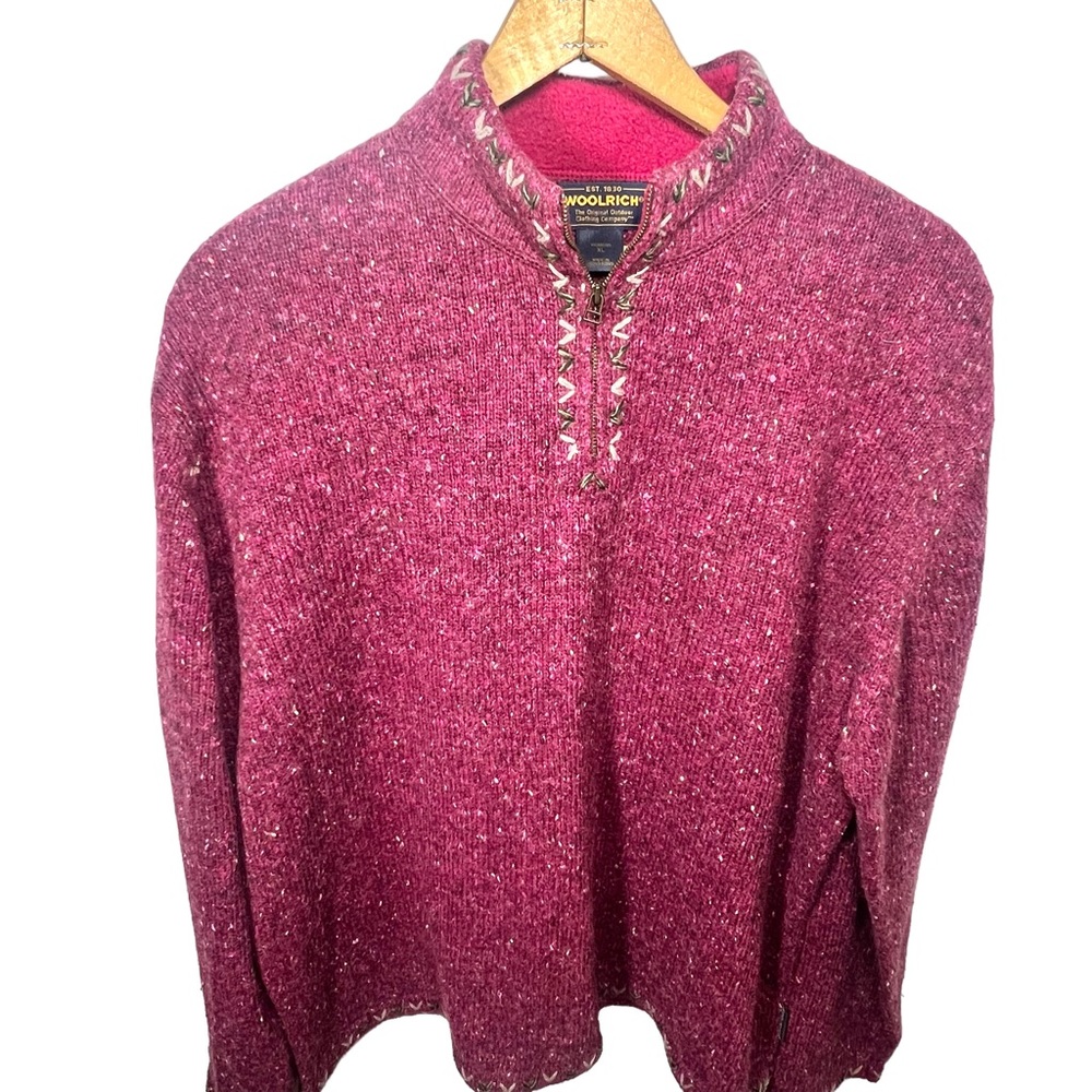 Woolrich Half Zip Wool Blend Pullover Sweater
